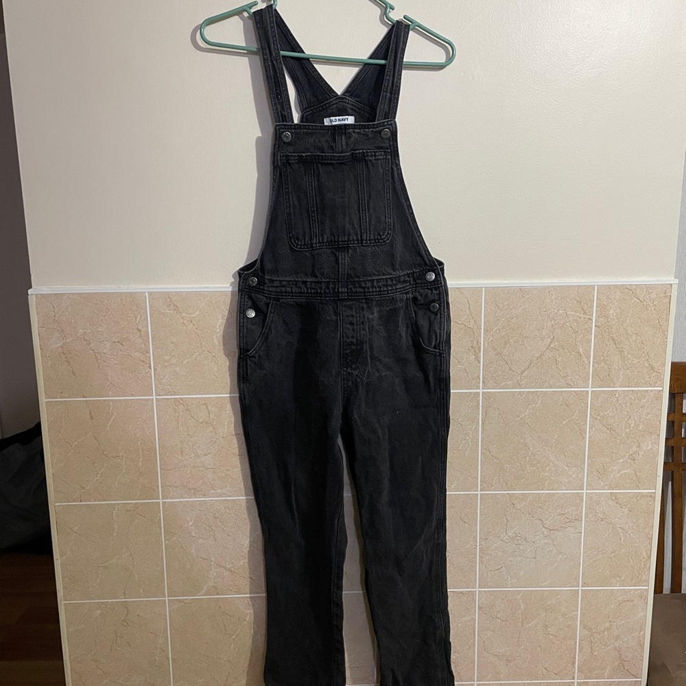 Girls XL Old Navy Black Denim Overalls